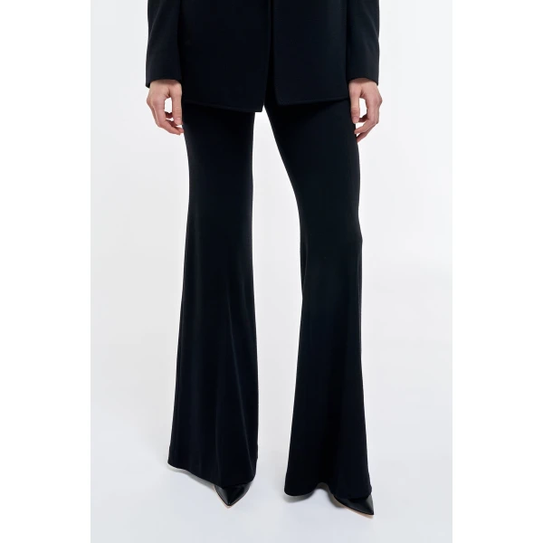 Gabriela Hearst Rhein Flare Pant in Black Cashmere Jersey, view 5