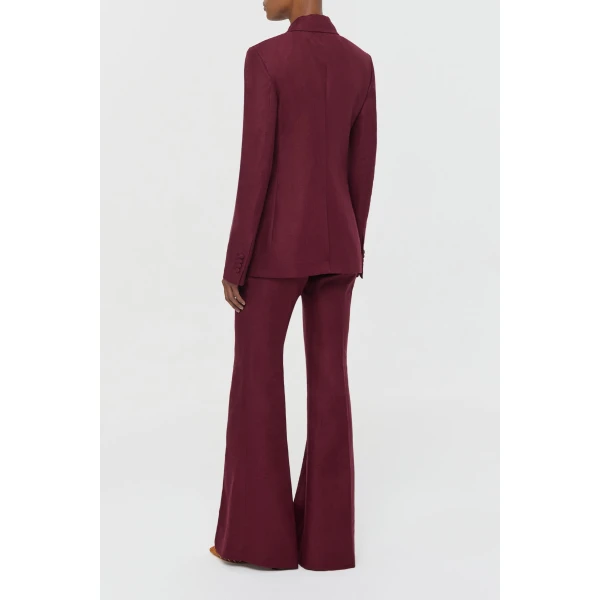 Gabriela Hearst Rhein Flare Pant in Bordeaux Linen Twill, view 4