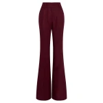 Gabriela Hearst Rhein Flare Pant in Bordeaux Linen Twill