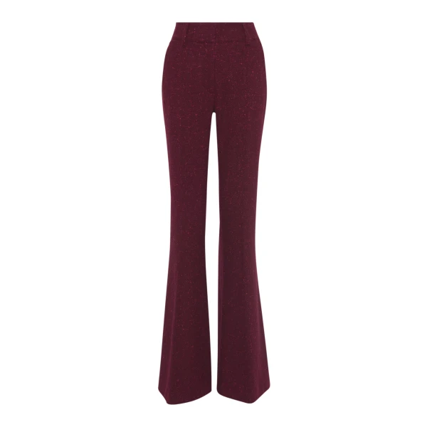 Gabriela Hearst Rhein Flare Pant in Bordeaux Speckled Cashmere, view 6