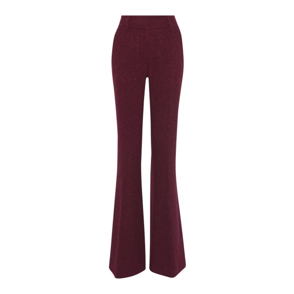 Gabriela Hearst Rhein Flare Pant in Bordeaux Speckled Cashmere