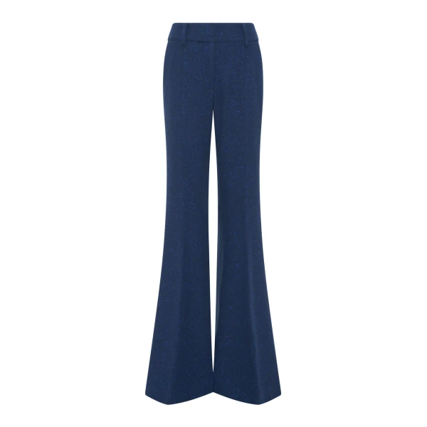 Gabriela Hearst Rhein Flare Pant in Electric Navy Speckled Cashmere, view 5