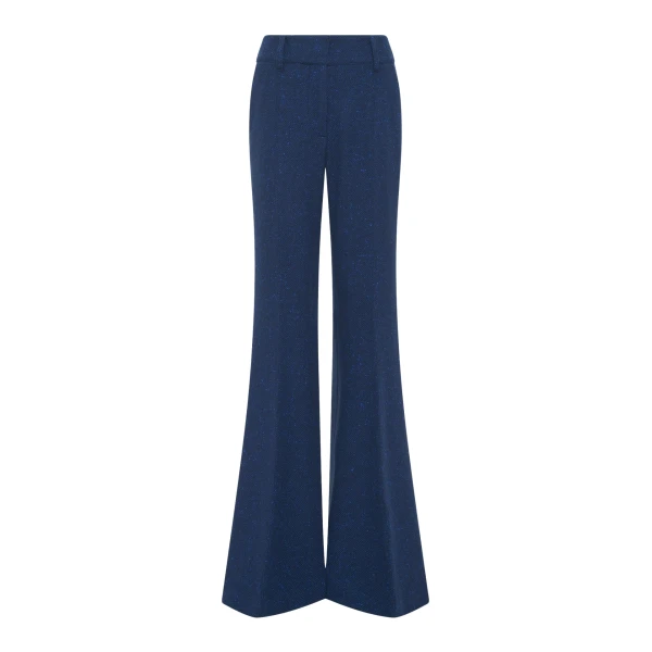 Gabriela Hearst Rhein Flare Pant in Electric Navy Speckled Cashmere