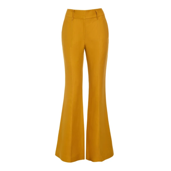 Gabriela Hearst Rhein Flare Pant in Golden Birch Linen Twill