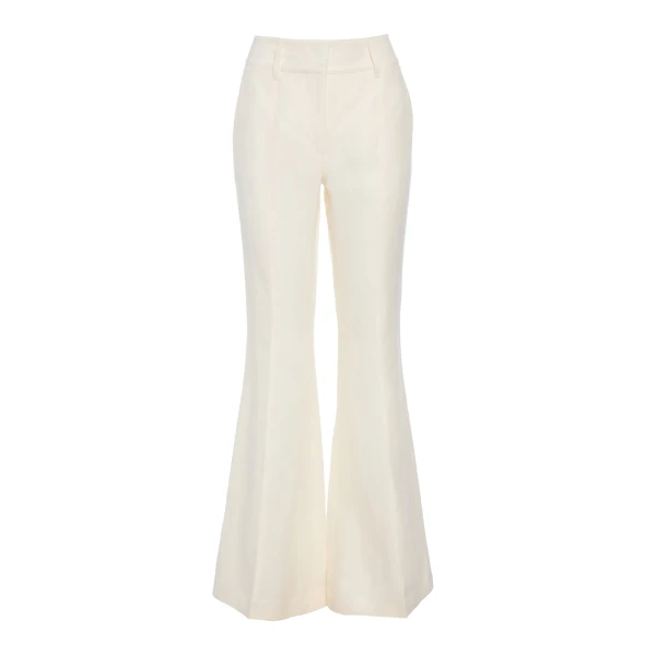 Gabriela Hearst Rhein Flare Pant in Ivory Linen Twill, view 2