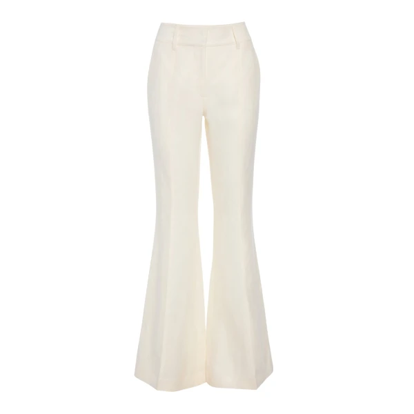 Gabriela Hearst Rhein Flare Pant in Ivory Linen Twill