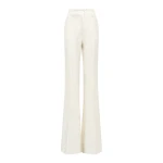 Gabriela Hearst Rhein Flare Pant in Ivory Silk Boucle