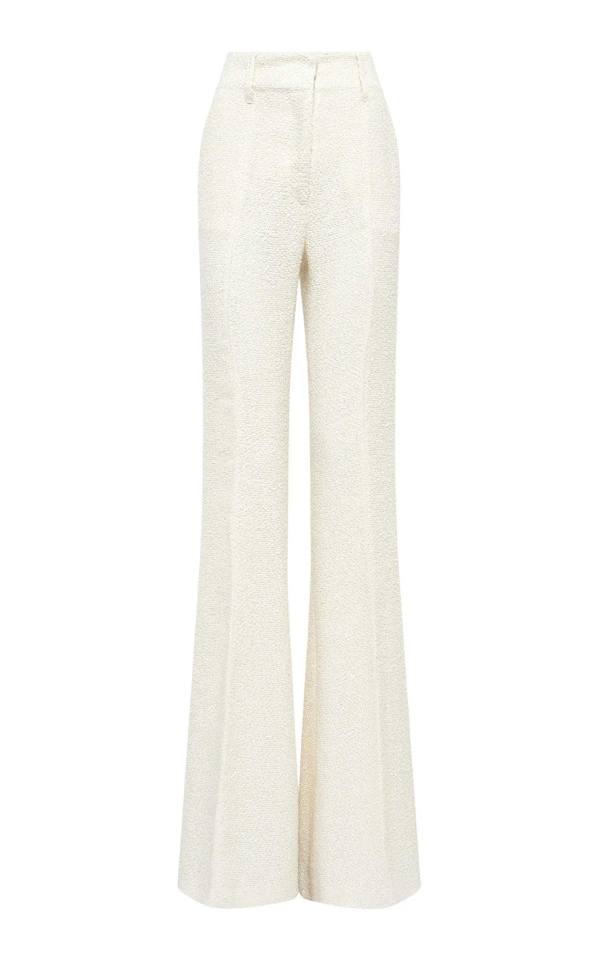 Rhein Flare Pant in Ivory Silk Boucle