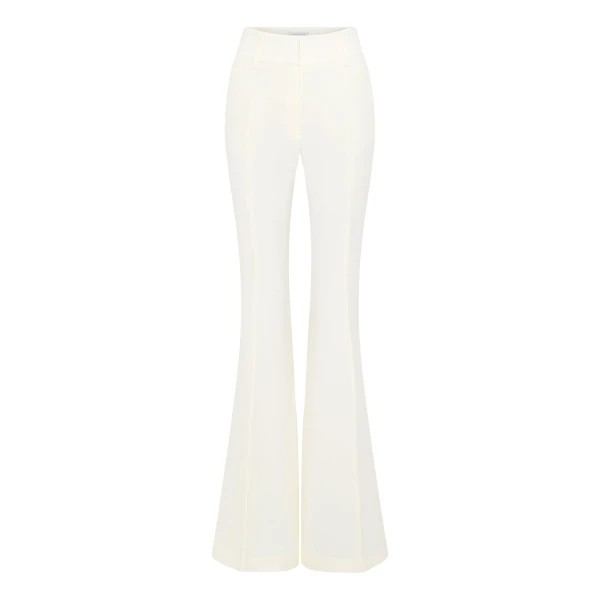 Gabriela Hearst Rhein Flare Pant in Ivory Virgin Wool Crepe