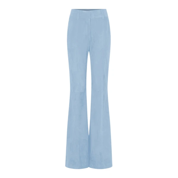 Gabriela Hearst Rhein Flare Pant in Light Blue Suede