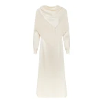 Gabriela Hearst Rouge Fringe Scarf Dress in Ivory Silk Satin