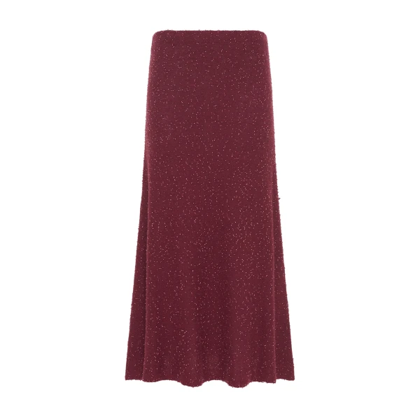 Gabriela Hearst Sabine Knit Midi Skirt in Bordeaux Beaded Cashmere Silk, view 6