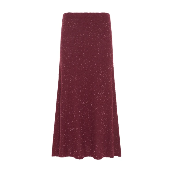 Gabriela Hearst Sabine Knit Midi Skirt in Bordeaux Beaded Cashmere Silk