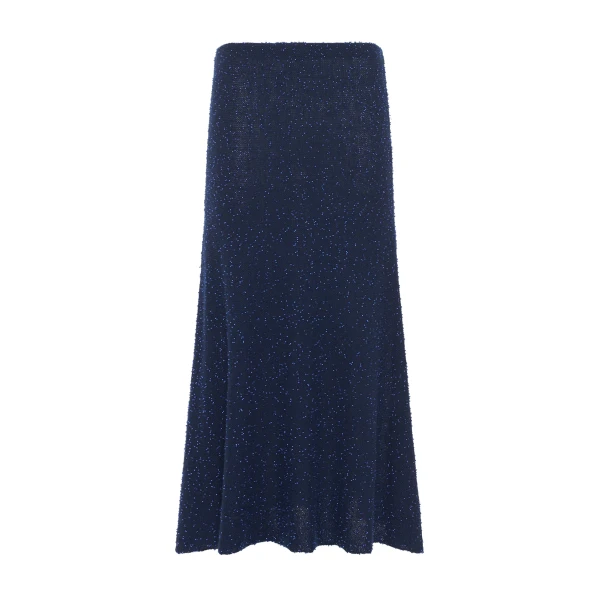 Gabriela Hearst Sabine Knit Midi Skirt in Electric Navy Beaded Cashmere Silk, view 6