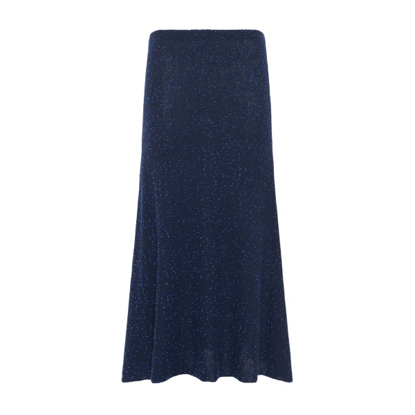 Gabriela Hearst Sabine Knit Midi Skirt in Electric Navy Beaded Cashmere Silk