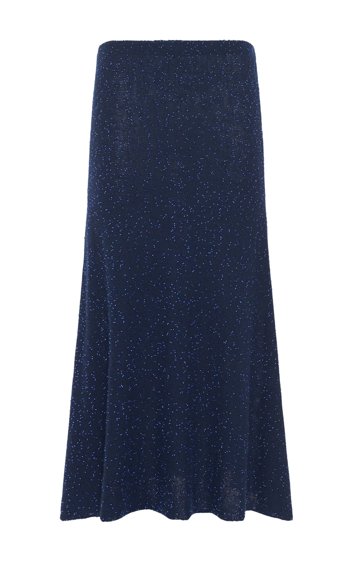 Sabine Knit Midi Skirt in Electric Navy Beaded Cashmere Silk
