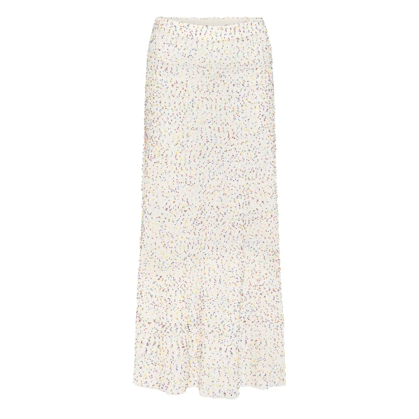 Gabriela Hearst Sabine Knit Midi Skirt in Ivory Multi Beaded Cashmere Silk, view 6
