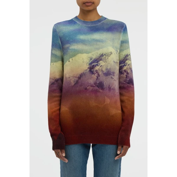 Gabriela Hearst Sael Knit Crewneck Sweater in Mountain Cashmere, view 3