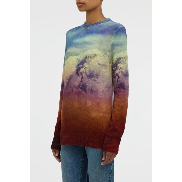 Gabriela Hearst Sael Knit Crewneck Sweater in Mountain Cashmere, view 4