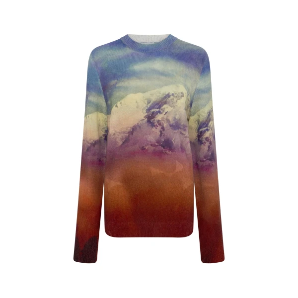 Gabriela Hearst Sael Knit Crewneck Sweater in Mountain Cashmere
