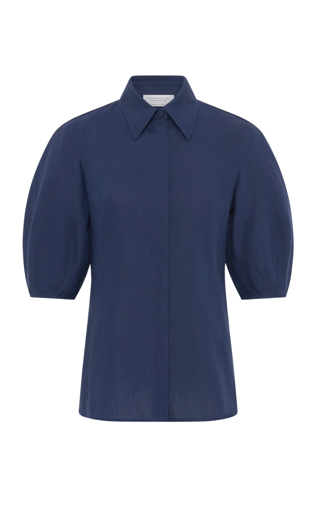 Gabriela Hearst Sansi Top in Electric Navy Aloe Linen