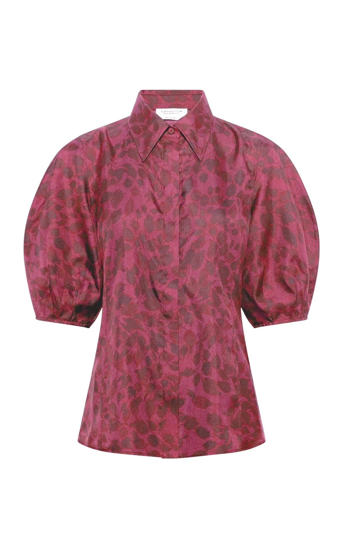 Gabriela Hearst Sansi Top in Fuchsia Printed Silk Twill