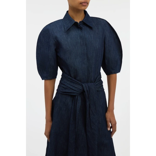 Gabriela Hearst Sansi Top in Recycled Cotton Denim, view 5