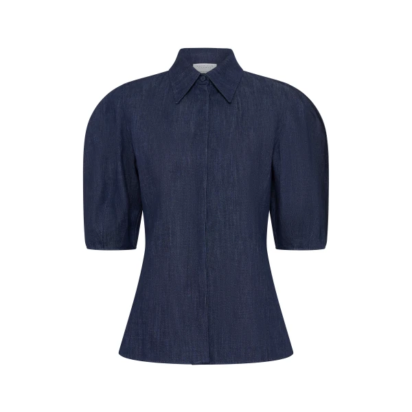 Gabriela Hearst Sansi Top in Recycled Cotton Denim, view 6