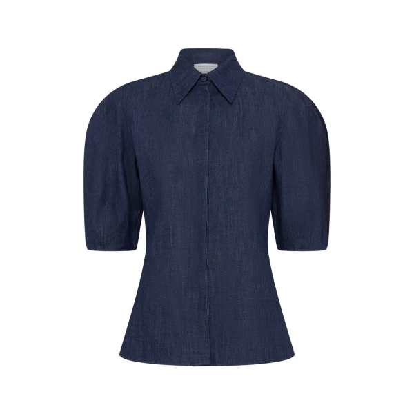 Gabriela Hearst Sansi Top in Recycled Cotton Denim