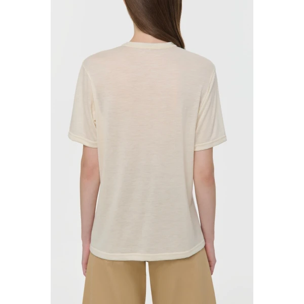 Gabriela Hearst Sayara T-Shirt In Fool Multi Printed Cashmere Jersey Top, view 4