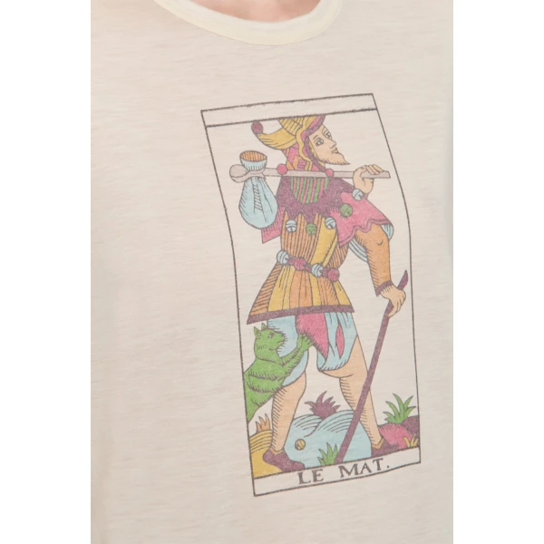 Gabriela Hearst Sayara T-Shirt In Fool Multi Printed Cashmere Jersey Top, view 5