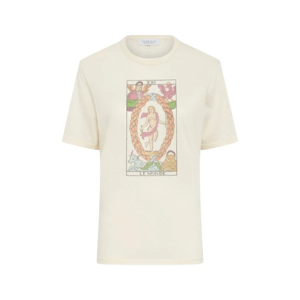 Gabriela Hearst Sayara T-Shirt In World Multi Printed Cashmere Top