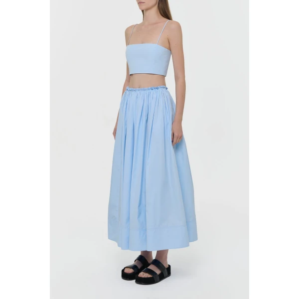 Gabriela Hearst Shiva Maxi Skirt in Light Blue Sea Island Cotton, view 3