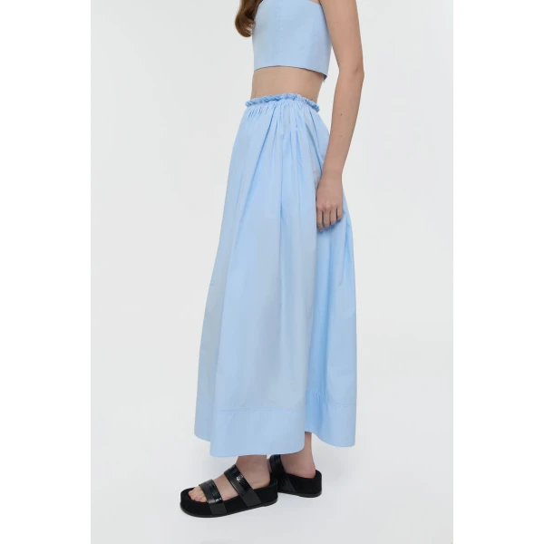Gabriela Hearst Shiva Maxi Skirt in Light Blue Sea Island Cotton, view 5