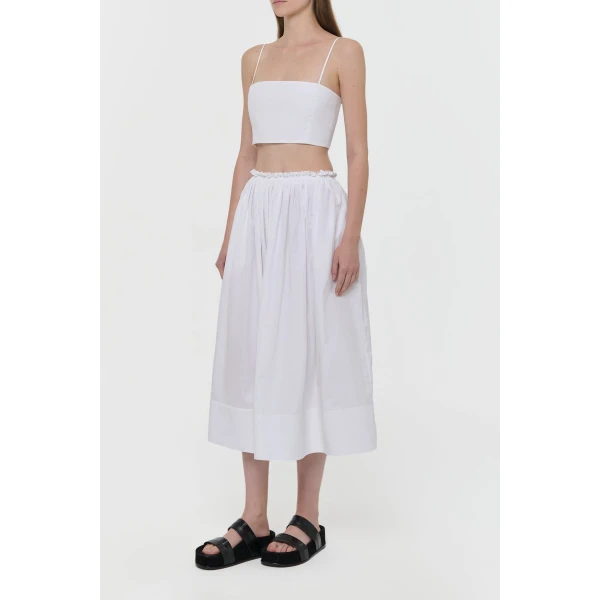 Gabriela Hearst Shiva Maxi Skirt in White Sea Island Cotton, view 4