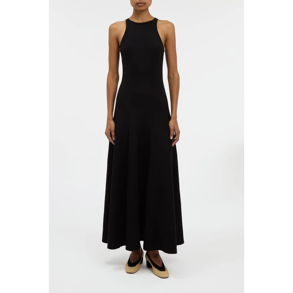 Gabriela Hearst Siren Knit Maxi Dress in Black Merino Wool, view 2