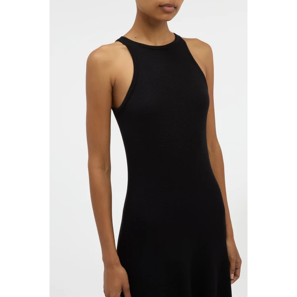 Gabriela Hearst Siren Knit Maxi Dress in Black Merino Wool, view 5