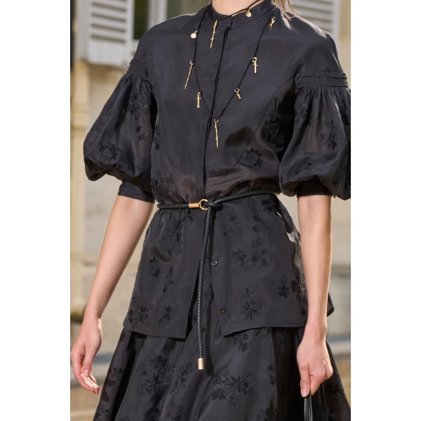 Gabriela Hearst Sofia Mia’s Flowers Blouse in Black Embroidered Silk Organza, view 3