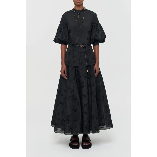 Gabriela Hearst Sofia Mia’s Flowers Blouse in Black Embroidered Silk Organza, view 4