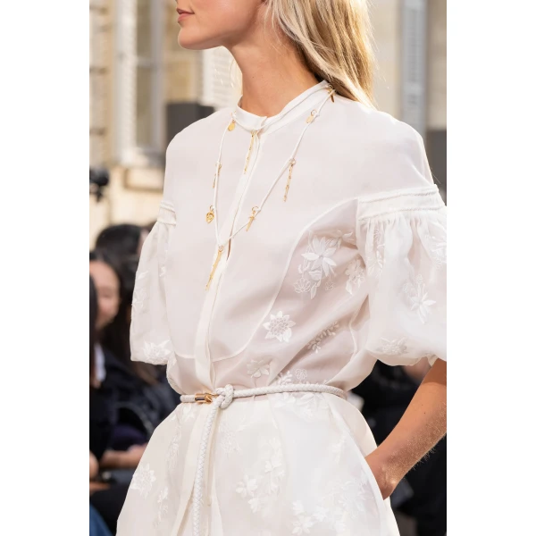 Gabriela Hearst Sofia Mia’s Flowers Blouse in Ivory Embroidered Silk Organza, view 3