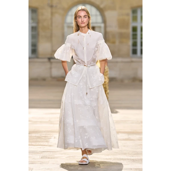 Gabriela Hearst Sonya Mia’s Flowers Maxi Skirt in Ivory Embroidered Silk Organza, view 2