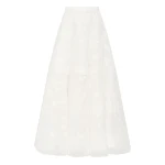 Gabriela Hearst Sonya Mia’s Flowers Maxi Skirt in Ivory Embroidered Silk Organza