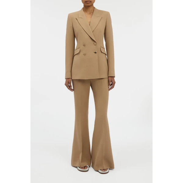 Gabriela Hearst Stephanie Blazer in Camel Virgin Wool Crepe, view 3