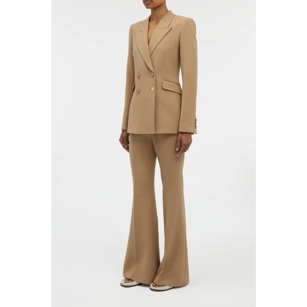 Gabriela Hearst Stephanie Blazer in Camel Virgin Wool Crepe, view 4