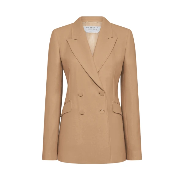 Gabriela Hearst Stephanie Blazer in Camel Virgin Wool Crepe
