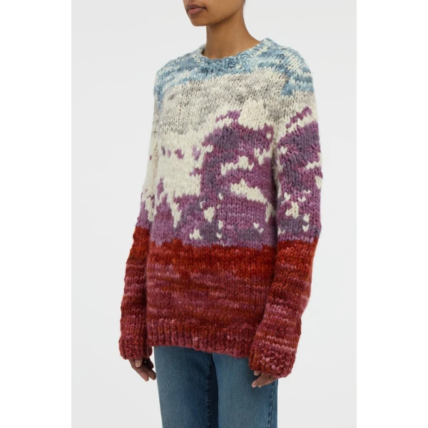 Gabriela Hearst Sylphora Knit Crewneck Sweater in Mountain Welfat Cashmere, view 3