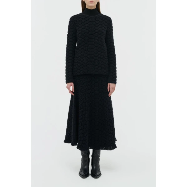 Gabriela Hearst Tansey Knit Sweater in Black Cashmere, view 2