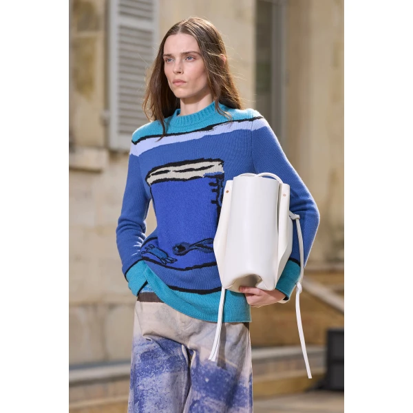 Gabriela Hearst Tarikel Knit Sweater in Water Multi Cashmere, view 3