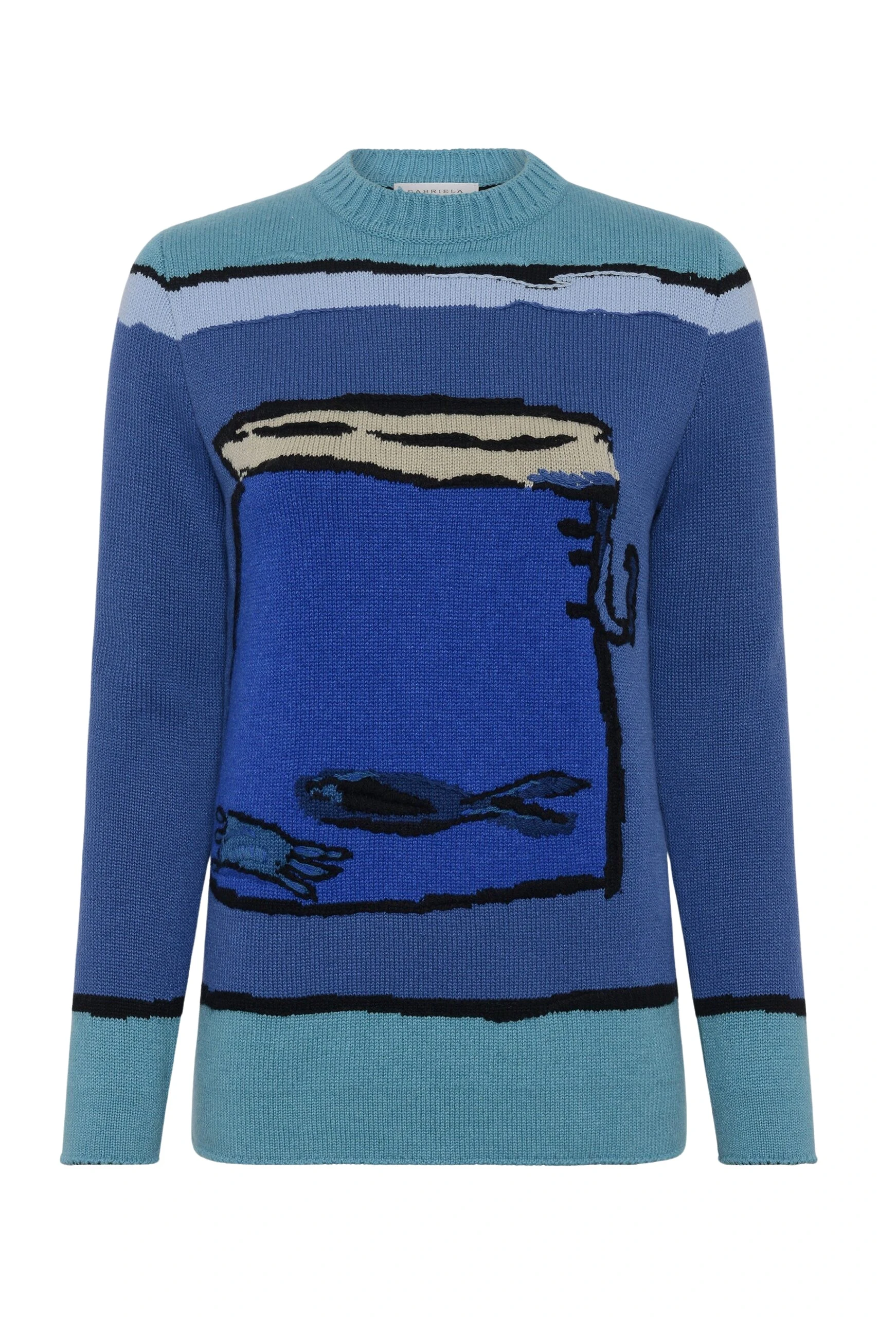 Tarikel Knit Sweater in Water Multi Cashmere