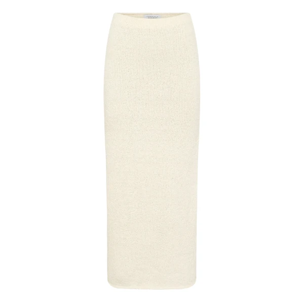 Gabriela Hearst Terranova Knit Maxi Skirt in Off White Mulberry Silk